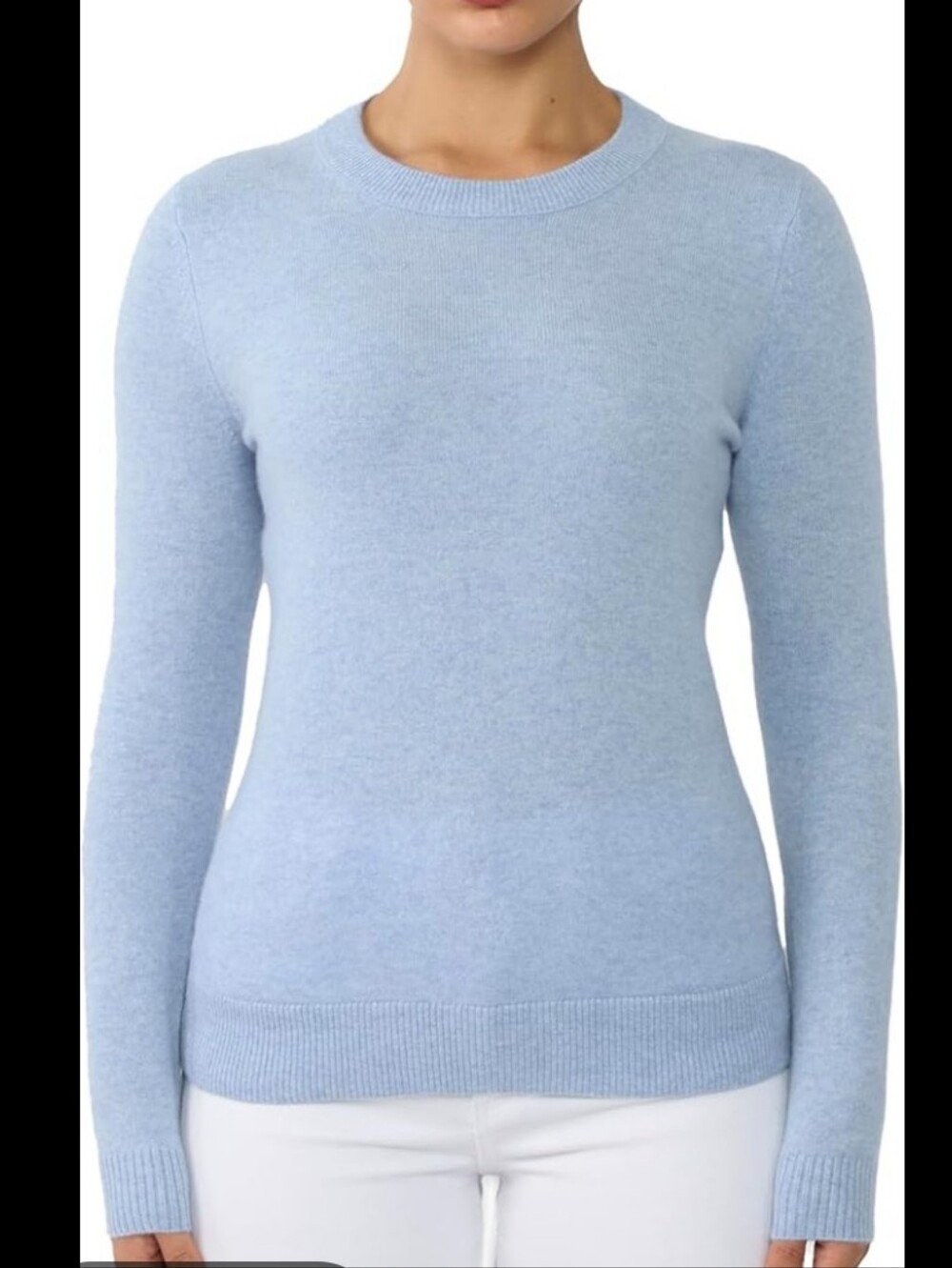 Jennie Liu• 100% Cashmere Womens Light Blue Crewneck Sweater. Sz M